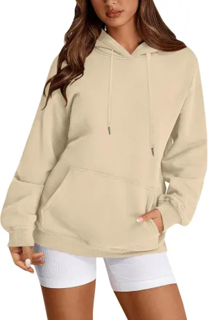 Oversized Hoodie for Women Baggy Fleece Sweatshirt Lightweight Drawstring Pullover Hoodies Streetwear Fall Clothes