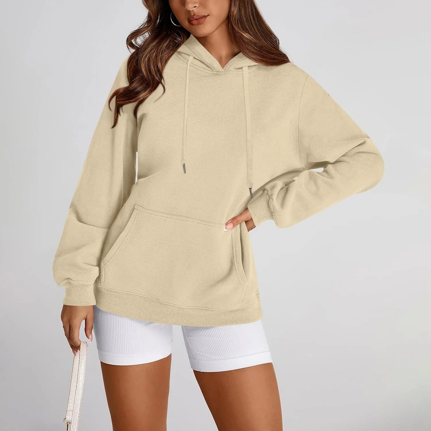 Oversized Hoodie for Women Baggy Fleece Sweatshirt Lightweight Drawstring Pullover Hoodies Streetwear Fall Clothes