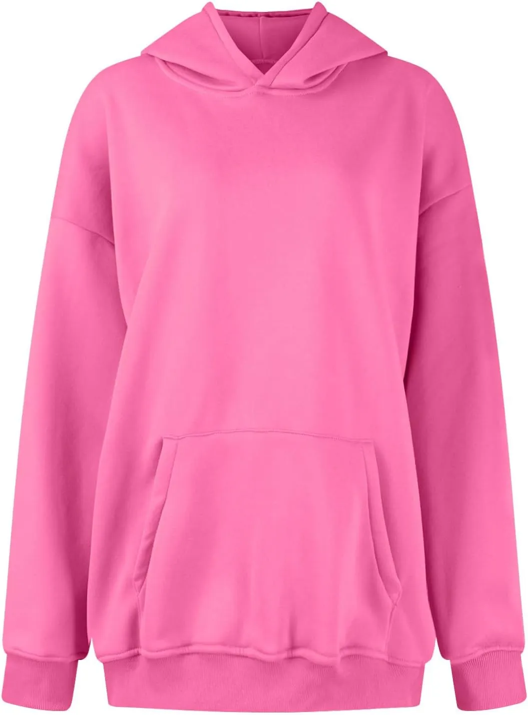 Oversized Hoodies for Women Trendy Plus Size Long Sleeve Solid Sweatshirt Loose Casual Comfy Pullover Top with Pocket