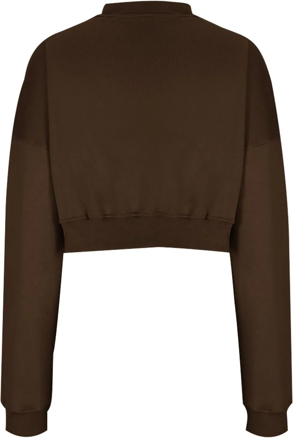 Oversized Sweatshirt Women Loose Fit v Neck Fleece Lined Cropped Shirts Drop Sleeve Solid Pullover Hoodies No Hood
