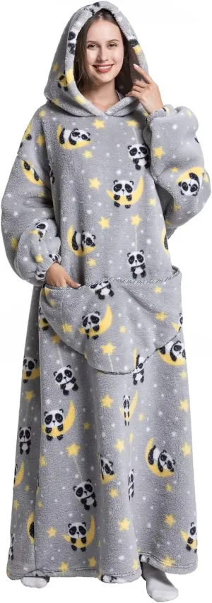 Oversized Wearable Blanket Hoodie for Adults - Extra Long Womens Blanket Sweatshirt