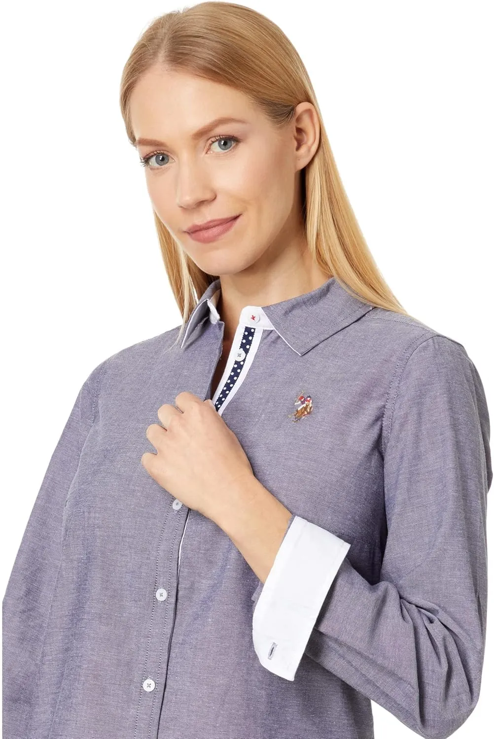 Oxford Shirt with Multi-Tonal Small Logo