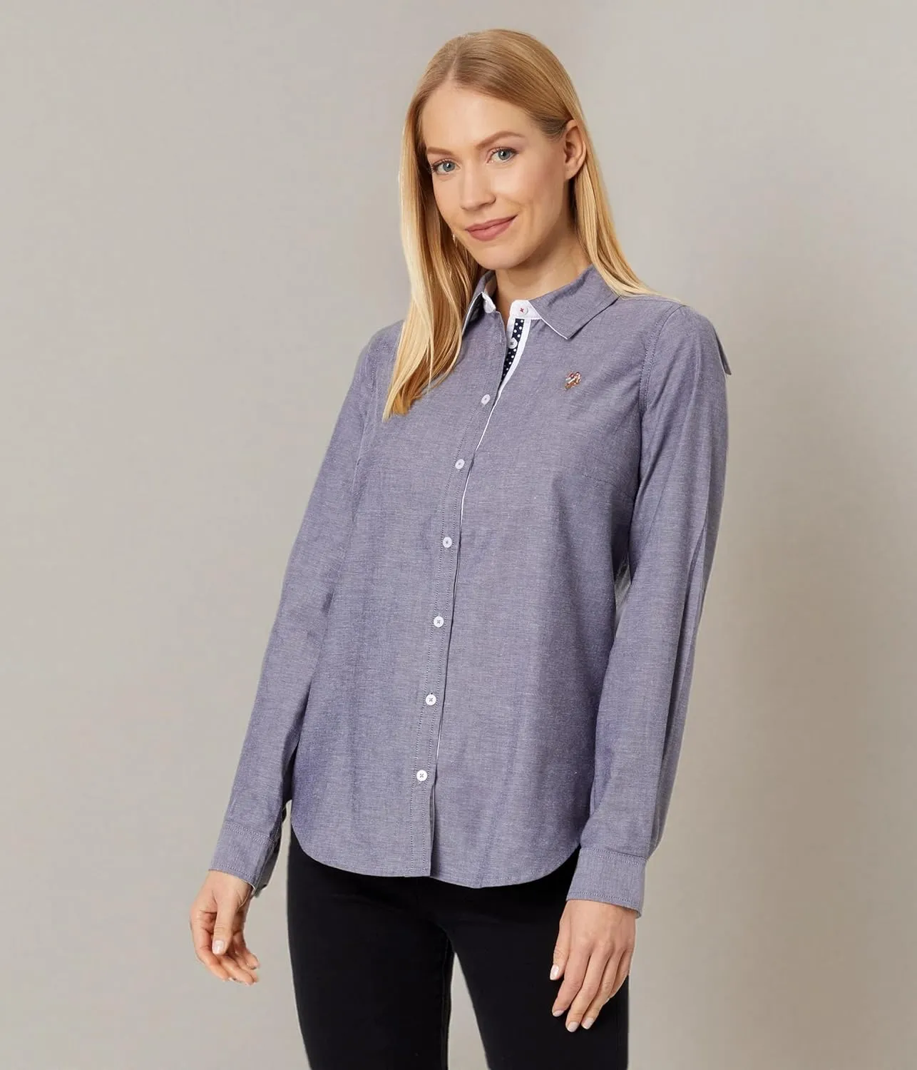 Oxford Shirt with Multi-Tonal Small Logo
