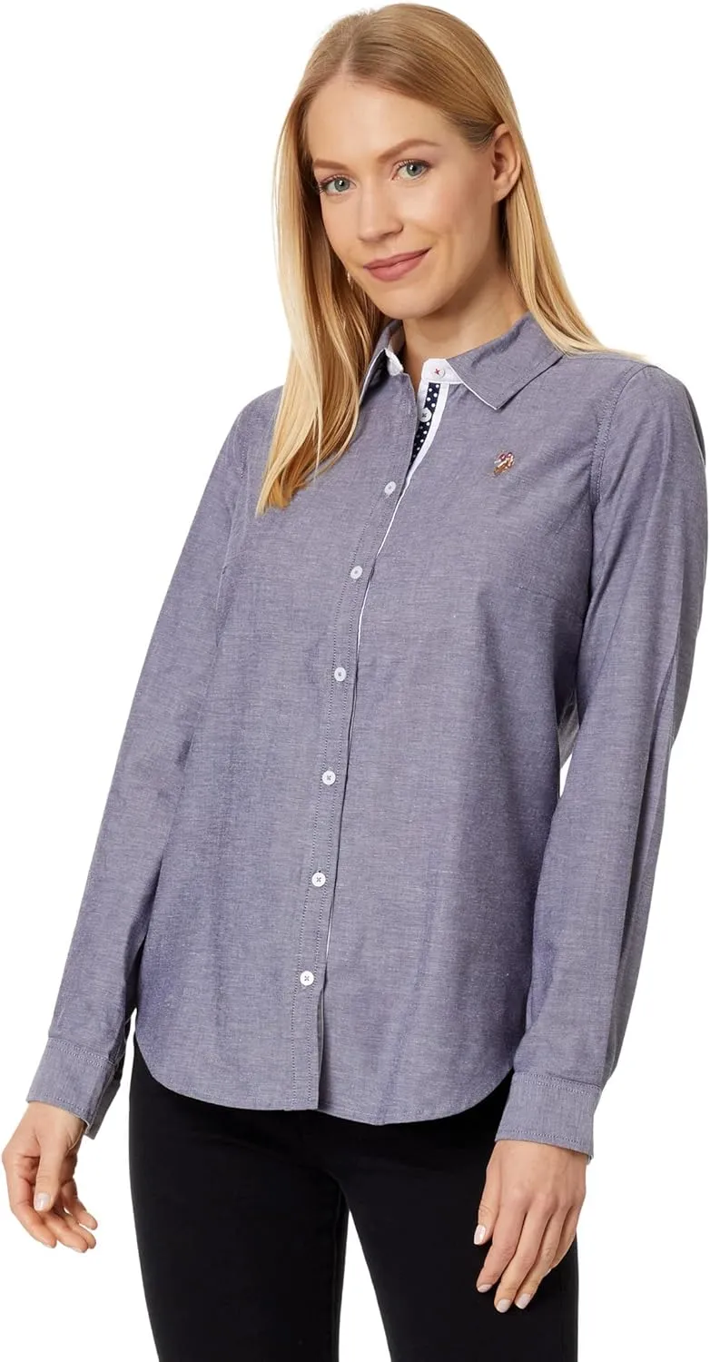 Oxford Shirt with Multi-Tonal Small Logo