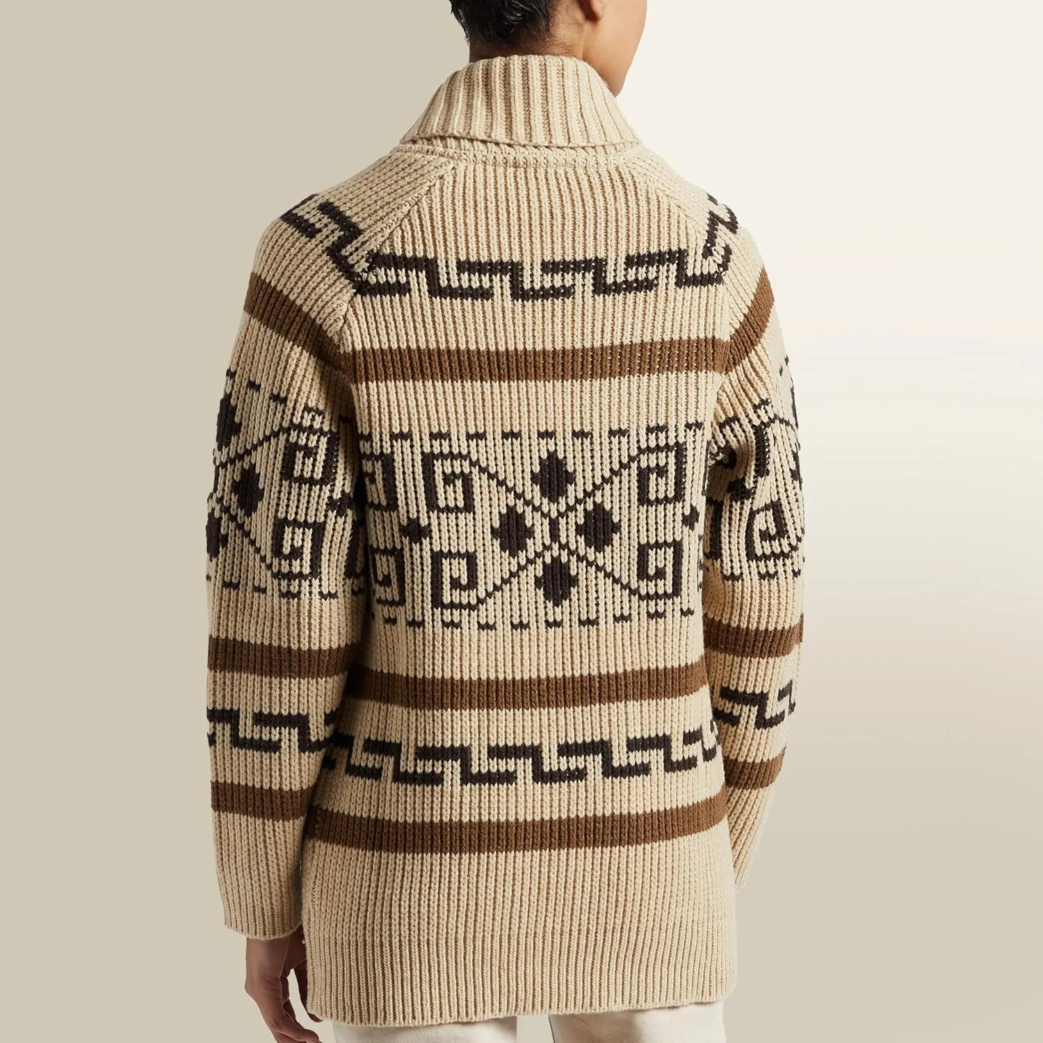 Pendleton Womens Westerley, Cardigan Sweater, 100% Virgin Wool, Sweaters for Women, Heavy Cable Knitted Sweater - Tan/Brown