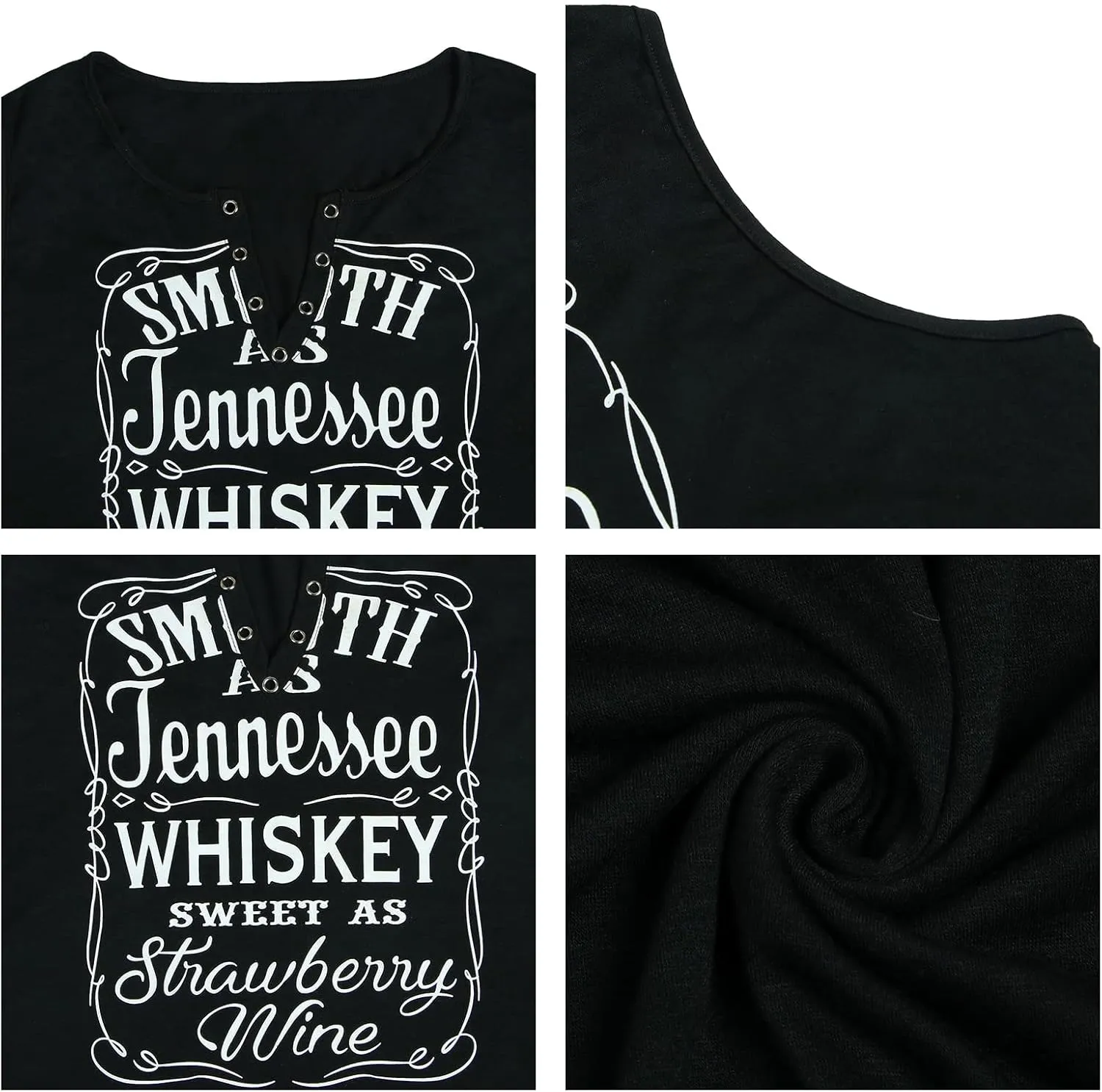 Plus Size Smooth As Tennessee Whiskey Shirt Women Ring Hole Sleeveless Sexy V-Neck Country Music Tank Top Tshirt