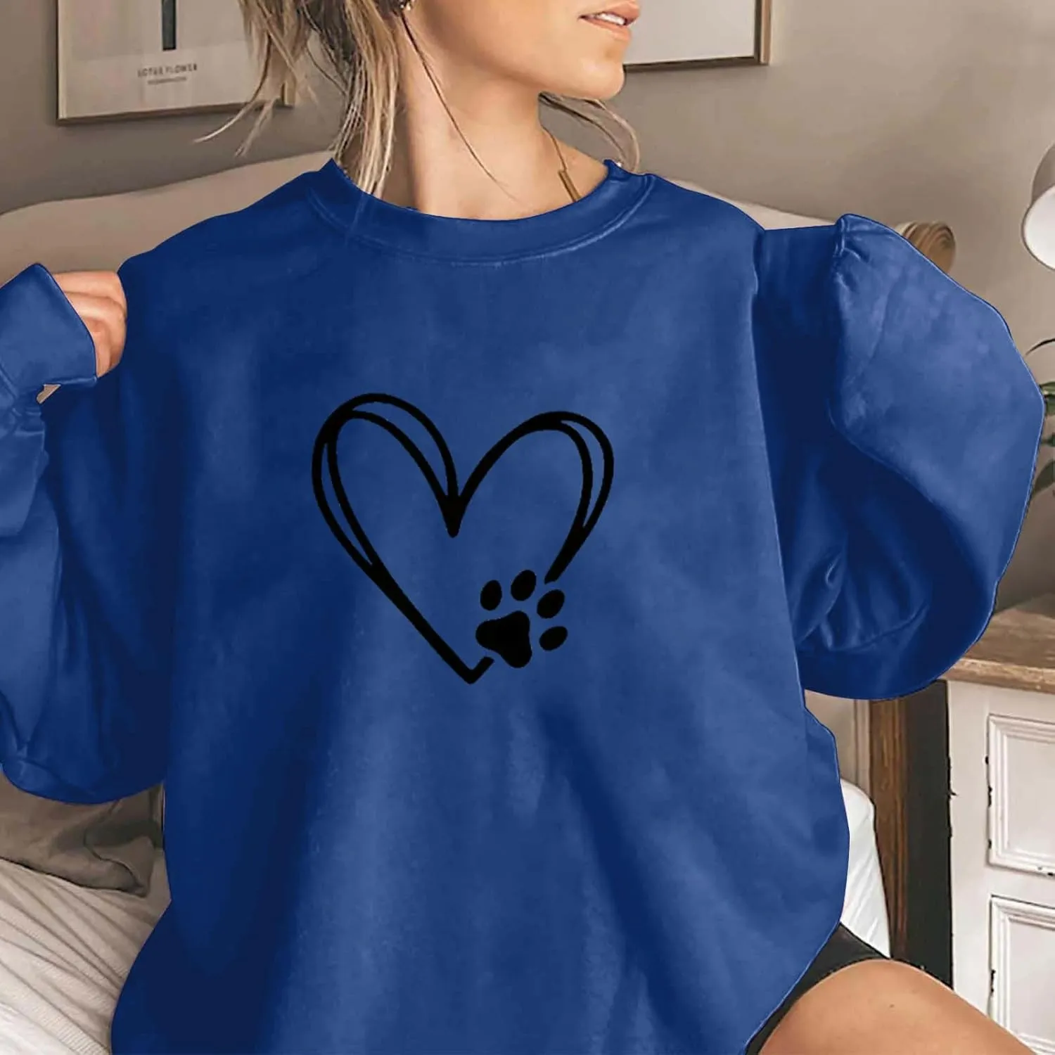 Preppy Graphic Hoodies for Teen Girls 2024 Fall Fashion Oversized Long Sleeve Crewneck Sweatshirts Women Clothes