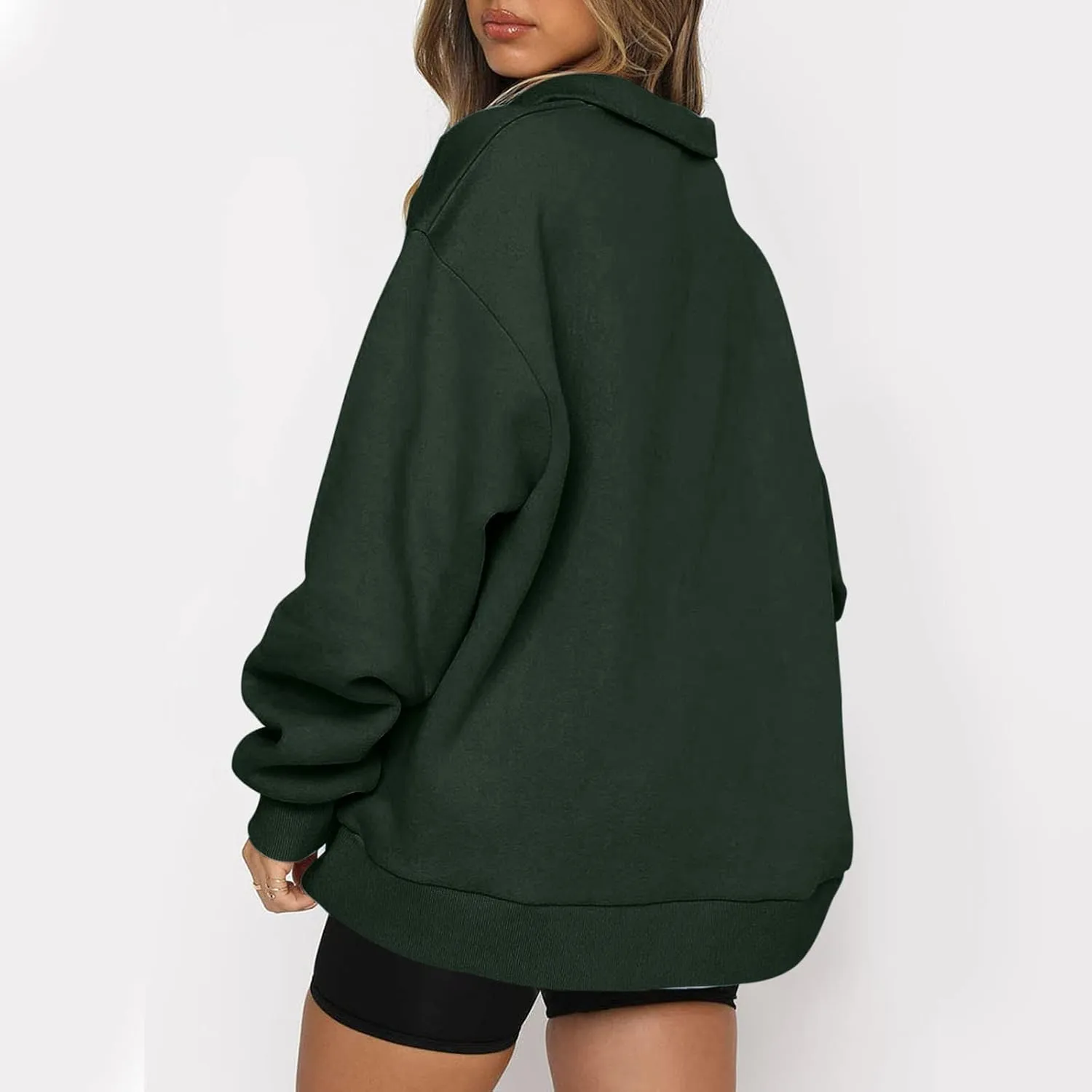 Quarter Zip Pullover Women Oversized Scuba Dupes Sweatshirt Fall Fashion 2023 Half Zip Hoodies Pullover Y2K Teen Girl Clothes