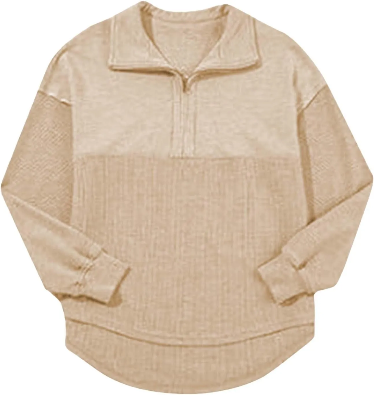 Quarter Zip Pullover Women Oversized Sweatshirt Fall Outfits for Women 2024 Knit Half Zip Pullover Loose Long Sleeve
