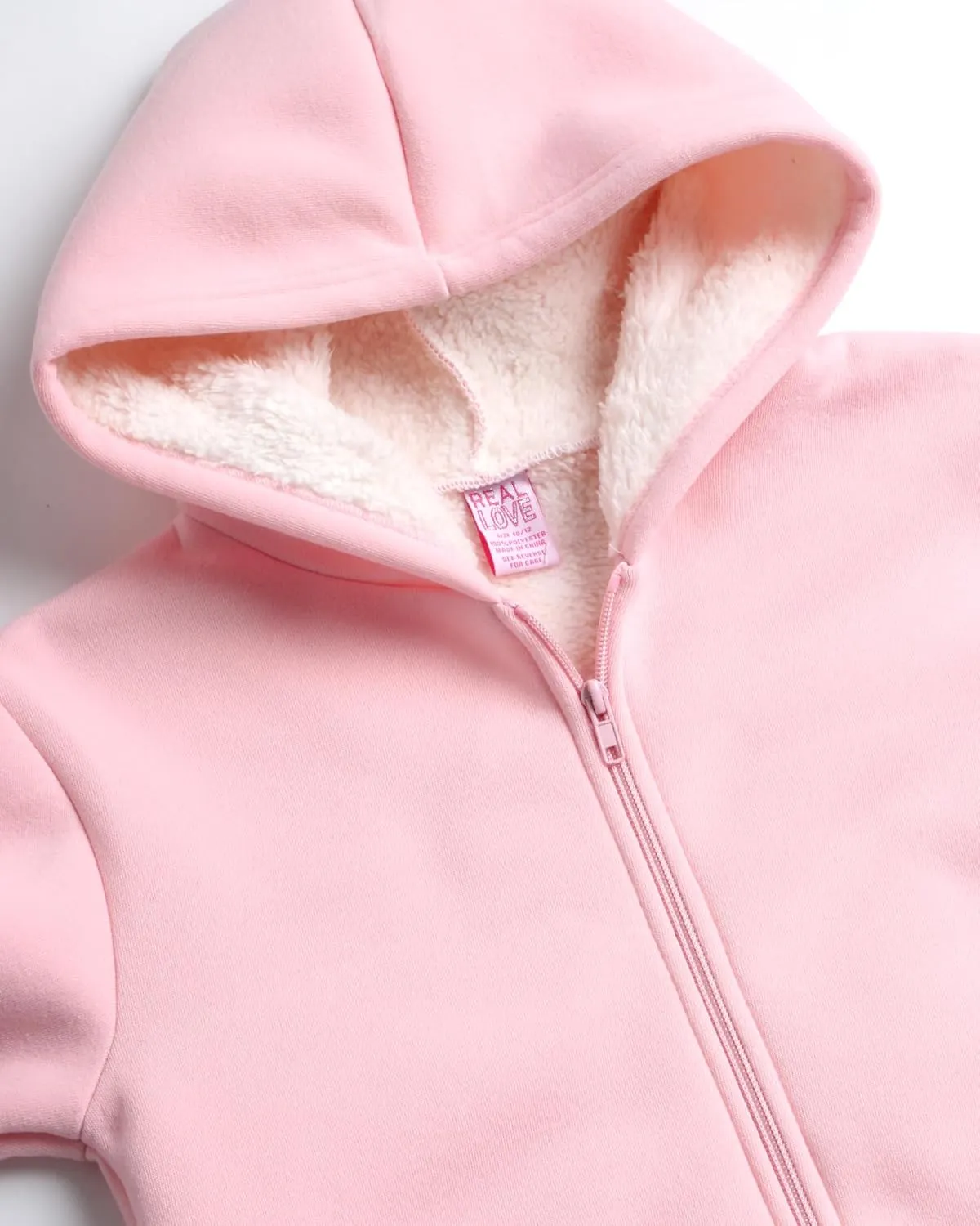 Real Love Girls' Sweatshirt - Heavyweight Fully Sherpa Lined Super Soft Plush Zip Hoodie - Winter Sweatshirt, 7-16