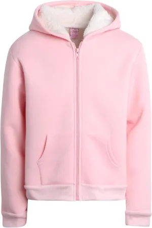 Real Love Girls' Sweatshirt - Heavyweight Fully Sherpa Lined Super Soft Plush Zip Hoodie - Winter Sweatshirt, 7-16