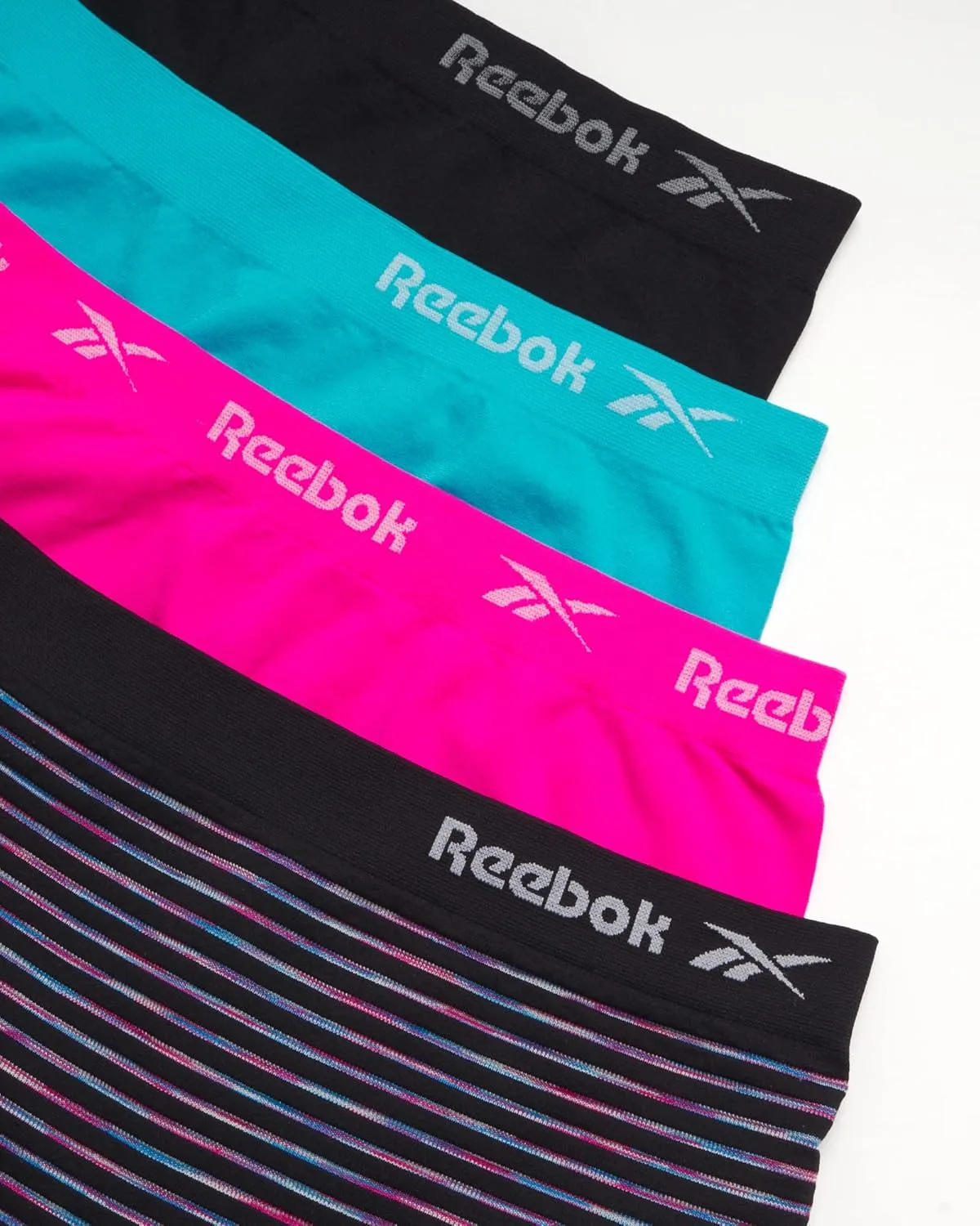 Reebok Girls' Boyshorts Underwear - 4 Pack Soft Seamless Long Leg Boy Shorts - Playground Shorts for Girls (6-16)