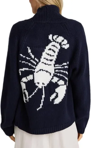 RICHTRUE Women's Graphic Lobster Sweater Vintage Oversized Cardigan Y2K Button Down Sweater Cardigan Women Fall Sweaters