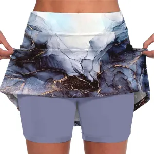 Segaven Skirts for Women Skinny Joggers Printed Running Skirt Tummy Control Workout Skorts Plus Size Athletic Shorts