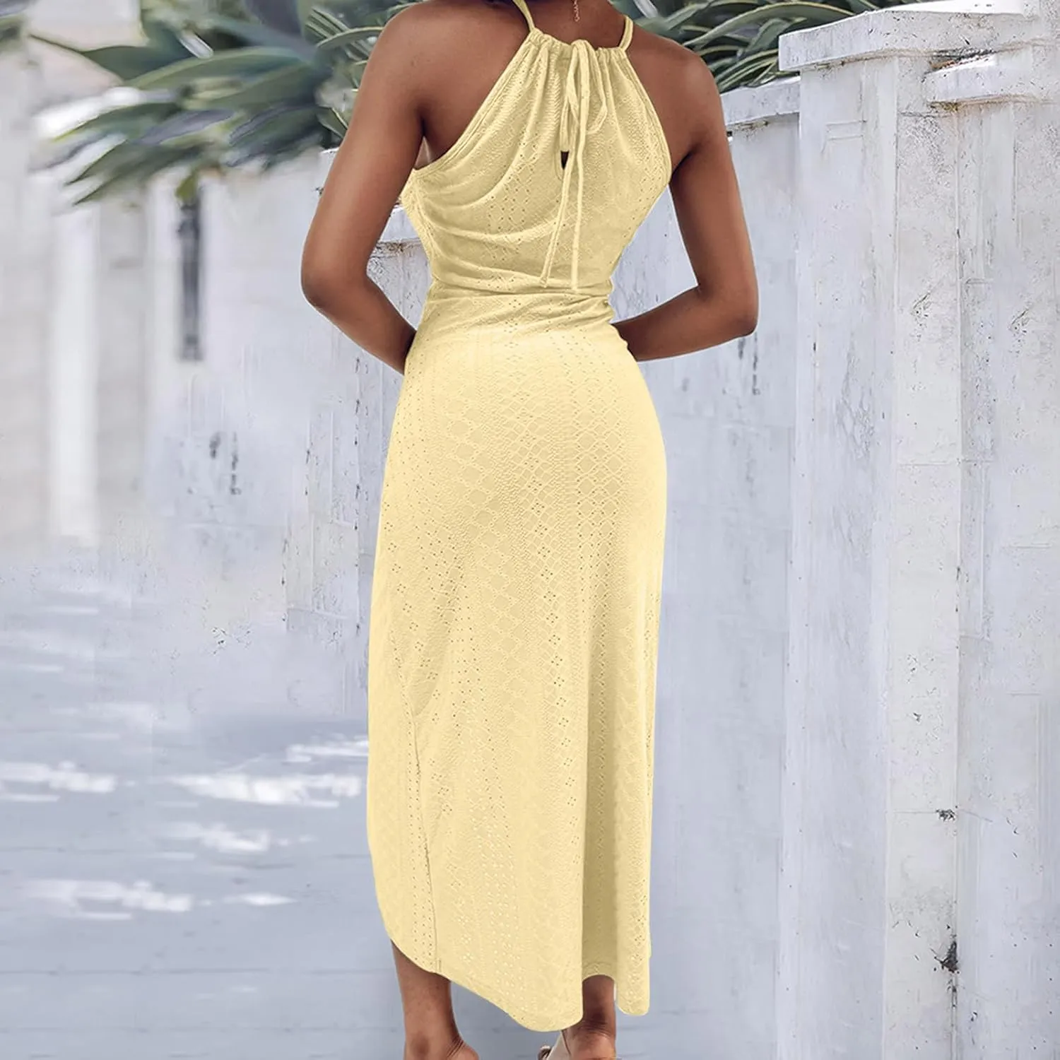 Sexy Prints Dress for Women Front Split Straps Sleeveless Midi Skirt Slimming Round Neck Pleated Dresses Cocktail