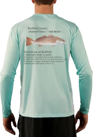 Skiff Life Redfish Red Drum Fishing Shirts Men's Quick Dry Lightweight UPF 50  Long Sleeve Shirts Moisture Wicking