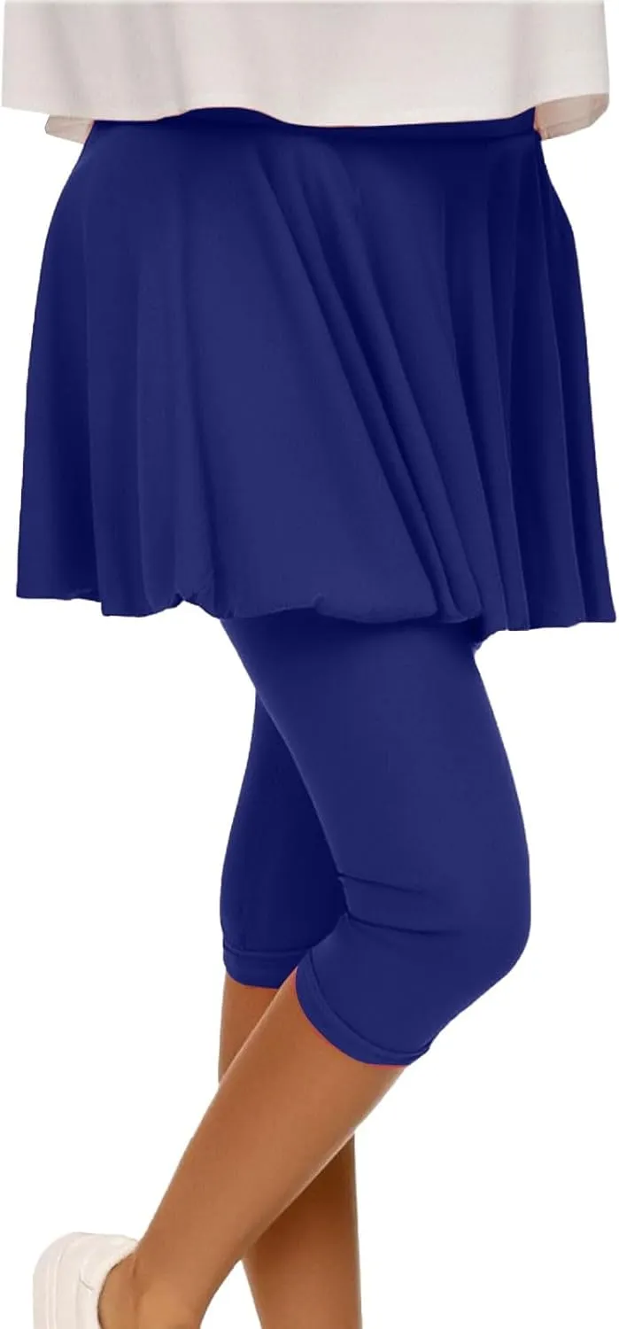 Skirted Leggings for Women Tennis Golf Skorts Capris Gym Tennis Yoga Legging with Skirts Sports Running Pickleball
