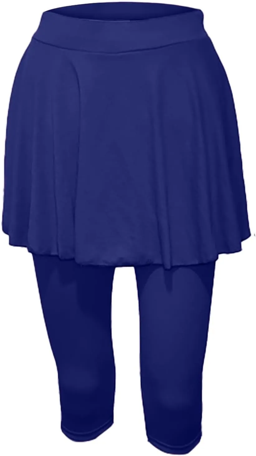 Skirted Leggings for Women Tennis Golf Skorts Capris Gym Tennis Yoga Legging with Skirts Sports Running Pickleball