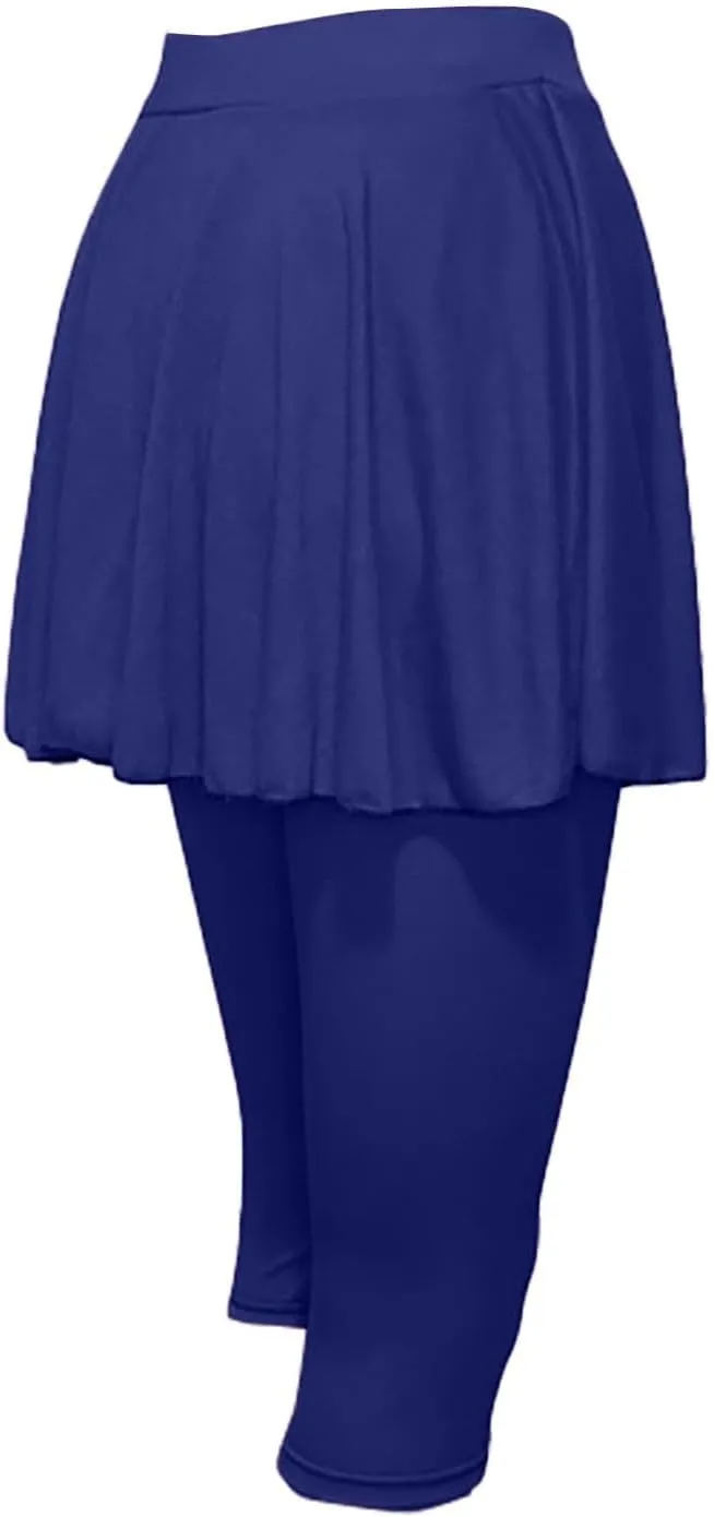 Skirted Leggings for Women Tennis Golf Skorts Capris Gym Tennis Yoga Legging with Skirts Sports Running Pickleball