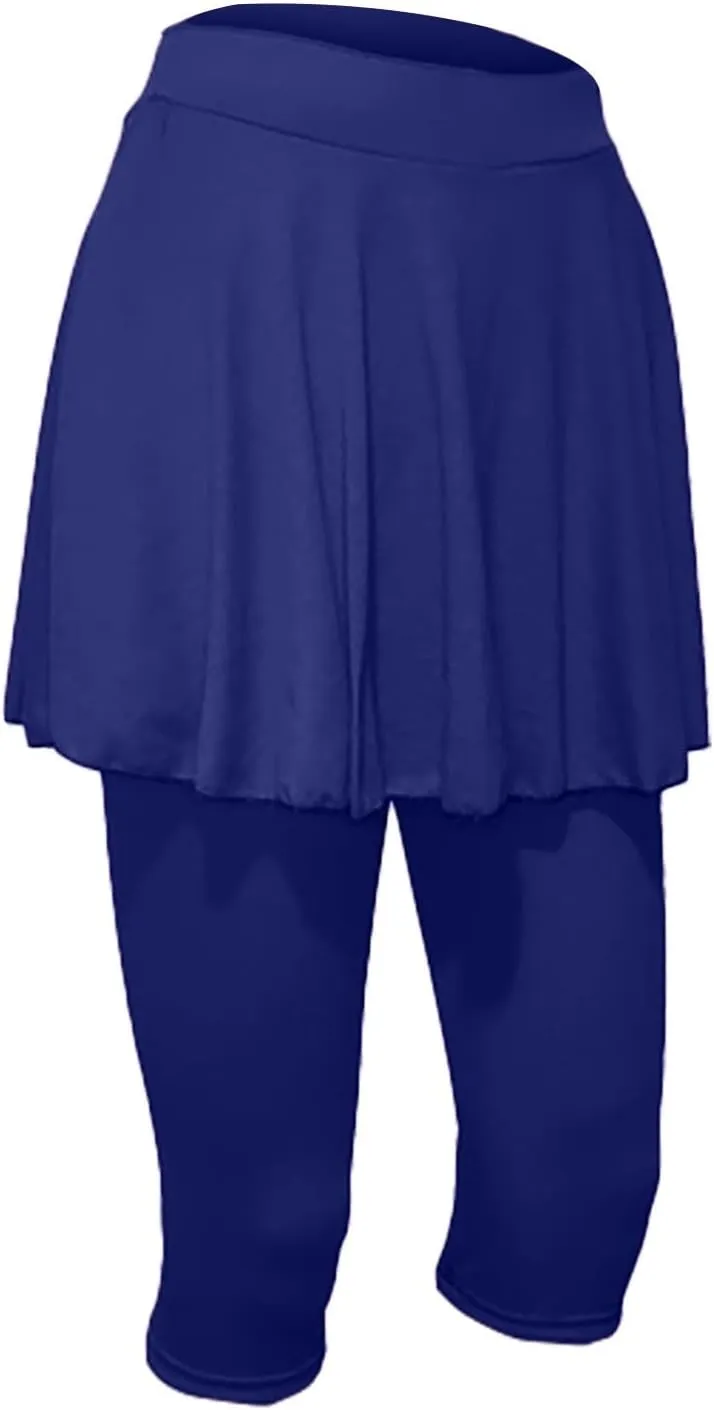Skirted Leggings for Women Tennis Golf Skorts Capris Gym Tennis Yoga Legging with Skirts Sports Running Pickleball