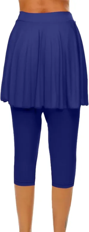 Skirted Leggings for Women Tennis Golf Skorts Capris Gym Tennis Yoga Legging with Skirts Sports Running Pickleball