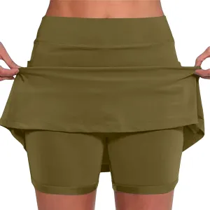 Skorts for Woman Tummy Control High Waist Womens Shorts Dressy Casual Athletic Tennis Mini Skirts with Pockets