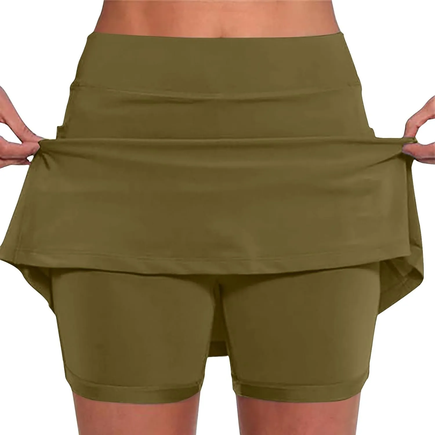 Skorts for Woman Tummy Control High Waist Womens Shorts Dressy Casual Athletic Tennis Mini Skirts with Pockets
