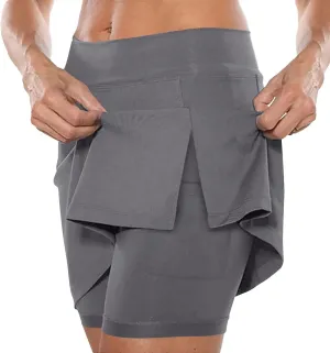 Skorts for Women with Pockets High Waist Tummy Control Women's Yoga Shorts Dressy Casual Athletic Tennis Mini Skirts