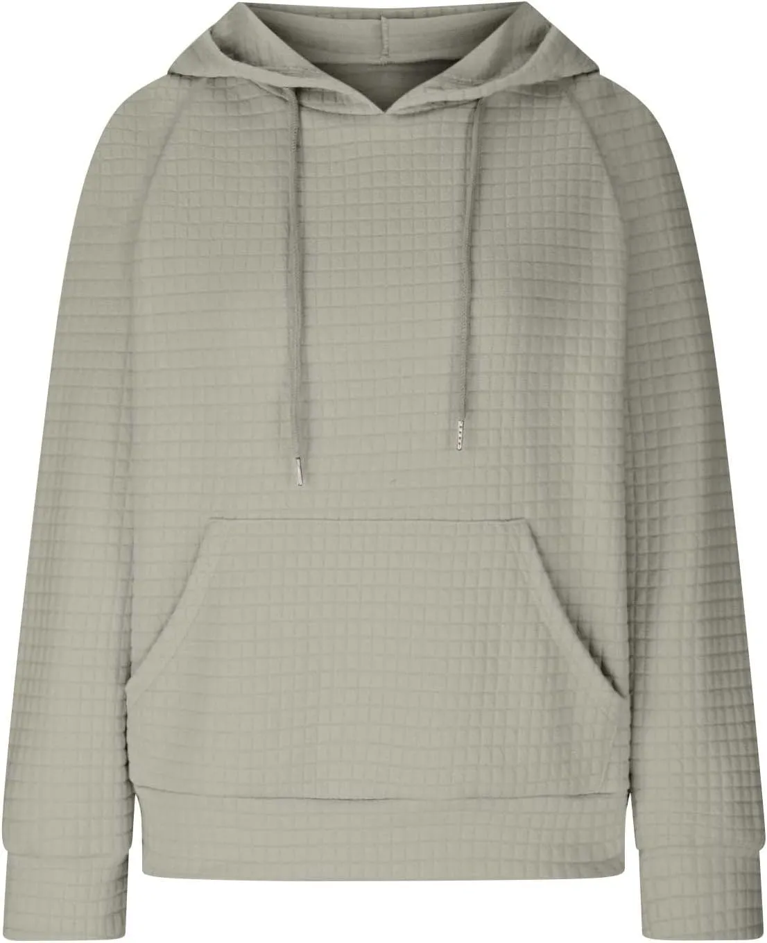 SMIDOW Oversized Hoodies For Women Trendy 2023 Waffle Knit Hooded Sweatshirt Casual Loose Fall Winter Pullover Tops