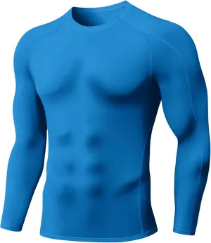 SPVISE Compression Shirt Men Long Sleeve, Cool Dry Men's Athletic Workout Running T-Shirt Tops, Sports Rash Guard Base Layer