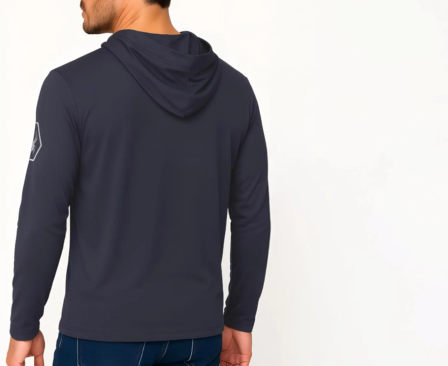 Spyder Mens Crew Neck Long Sleeve Hooded Undershirts/Ultra Soft Stretch Sports T-Shirt Dryfit Athletic Running Workout Shirt