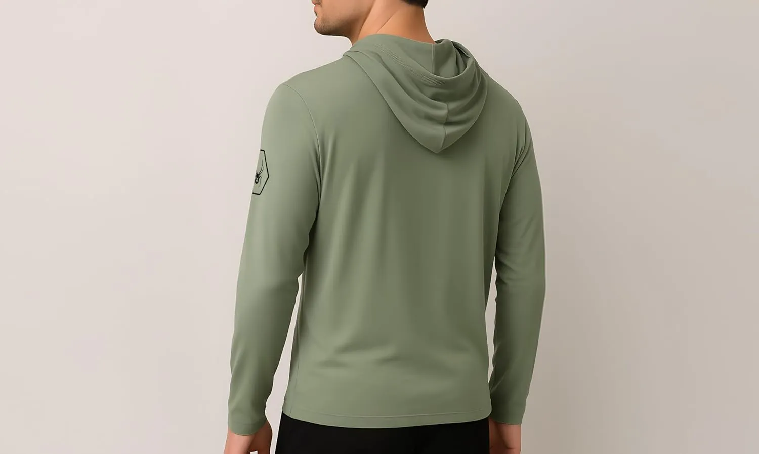 Spyder Mens Crew Neck Long Sleeve Hooded Undershirts/Ultra Soft Stretch Sports T-Shirt Dryfit Athletic Running Workout Shirt