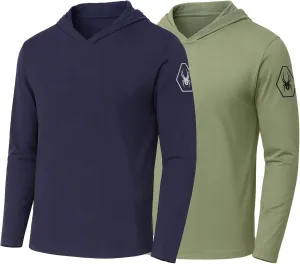 Spyder Mens Crew Neck Long Sleeve Hooded Undershirts/Ultra Soft Stretch Sports T-Shirt Dryfit Athletic Running Workout Shirt