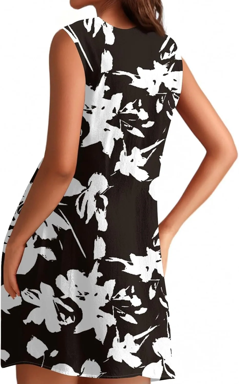 Summer Dresses for Women 2025 Casual Print Bohemian Dress Boat Neck Tank Beach Hawaiian Sundress with Pockets