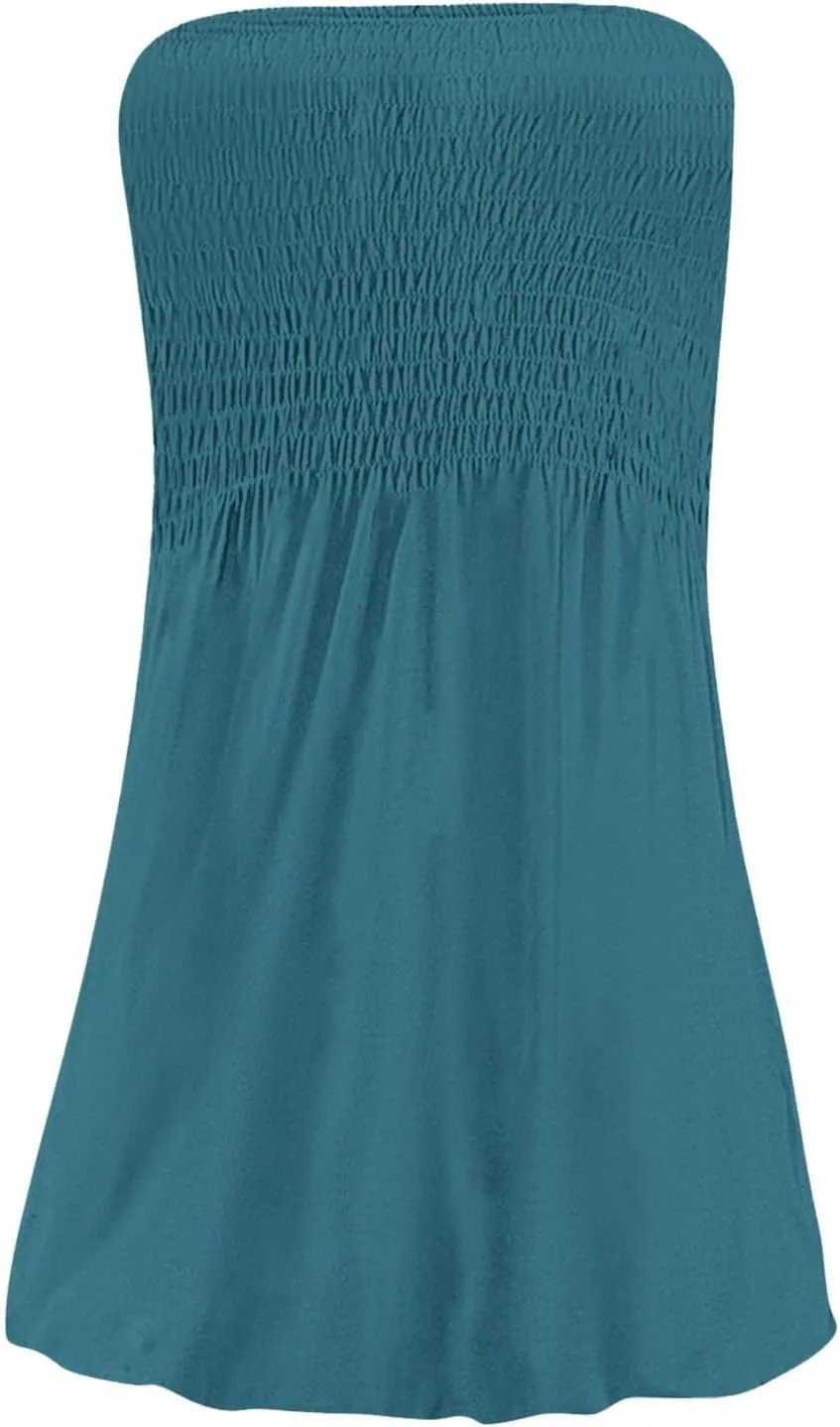 Summer Dresses for Women 2025 Plus Size Strapless Sundress Wedding Guest Dress & Vacation Cover Up Slimming Waist