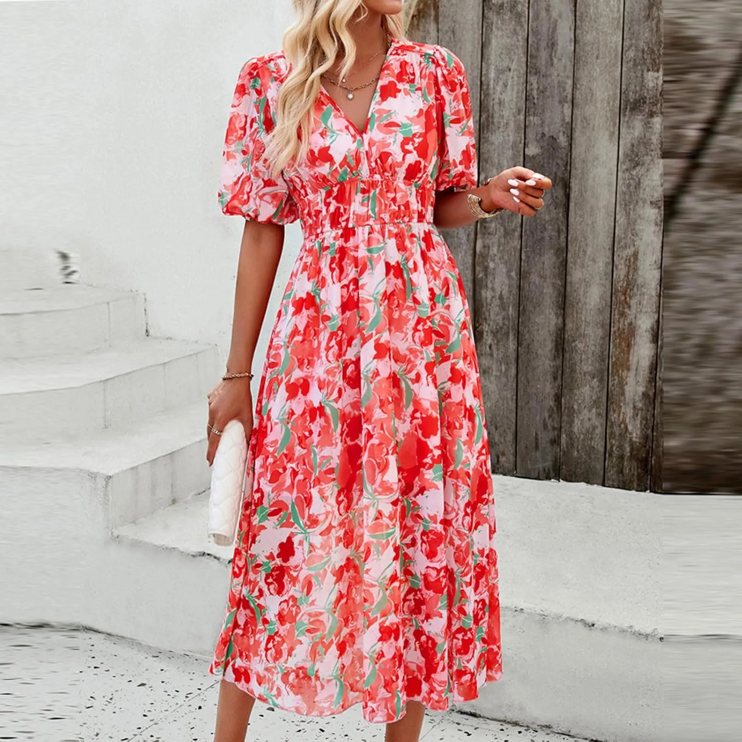 Summer Dresses for Women 2025 Womens Dresses for Wedding Guest Floral Print Spring Summer Casual