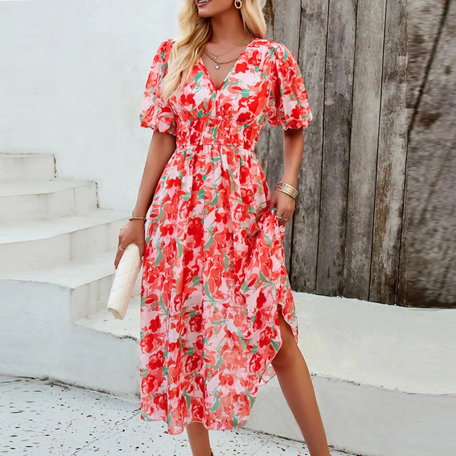 Summer Dresses for Women 2025 Womens Dresses for Wedding Guest Floral Print Spring Summer Casual