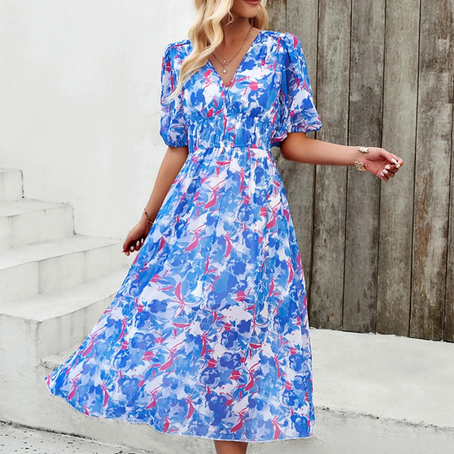 Summer Dresses for Women 2025 Womens Dresses for Wedding Guest Floral Print Spring Summer Casual