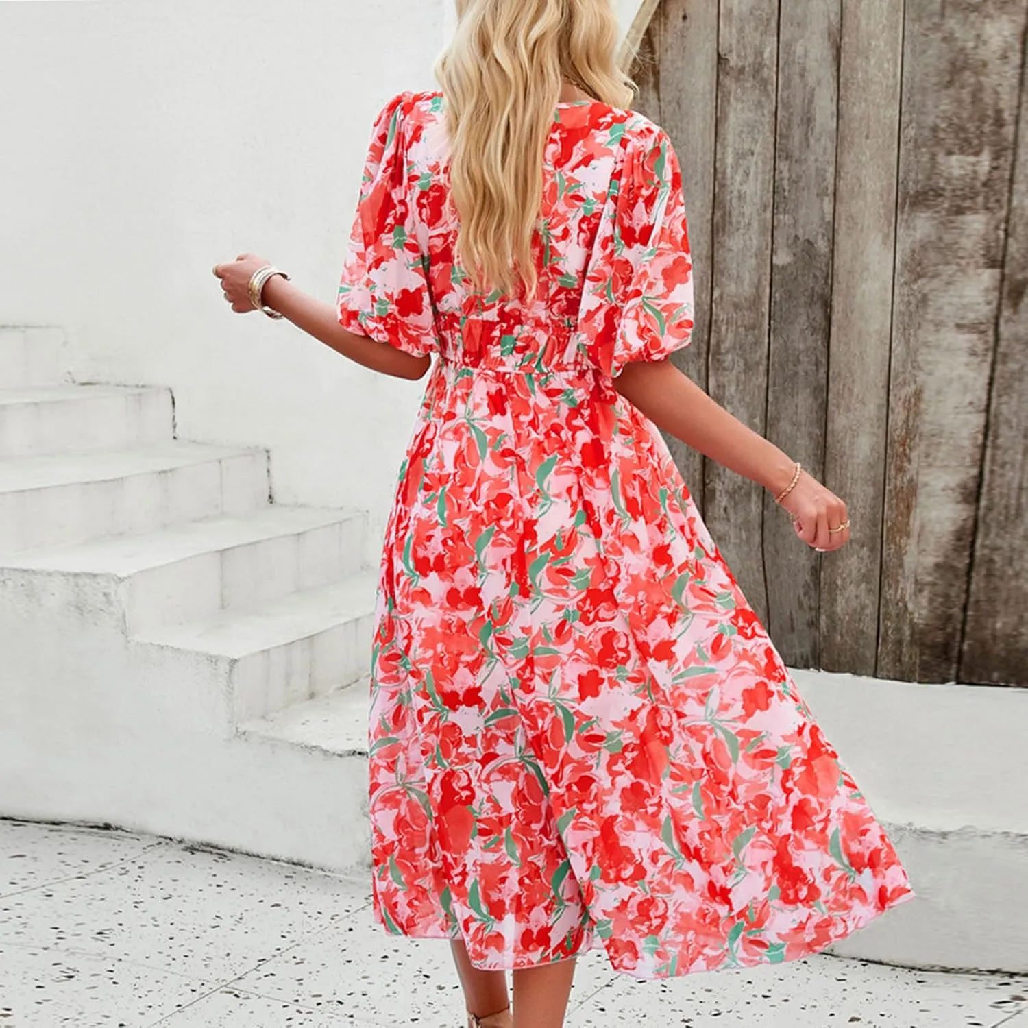 Summer Dresses for Women 2025 Womens Dresses for Wedding Guest Floral Print Spring Summer Casual