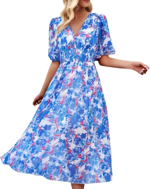 Summer Dresses for Women 2025 Womens Dresses for Wedding Guest Floral Print Spring Summer Casual