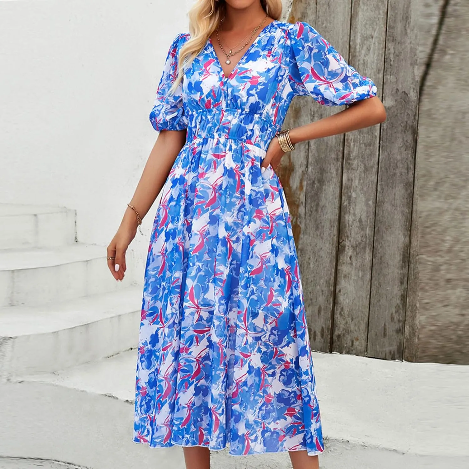 Summer Dresses for Women 2025 Womens Dresses for Wedding Guest Floral Print Spring Summer Casual