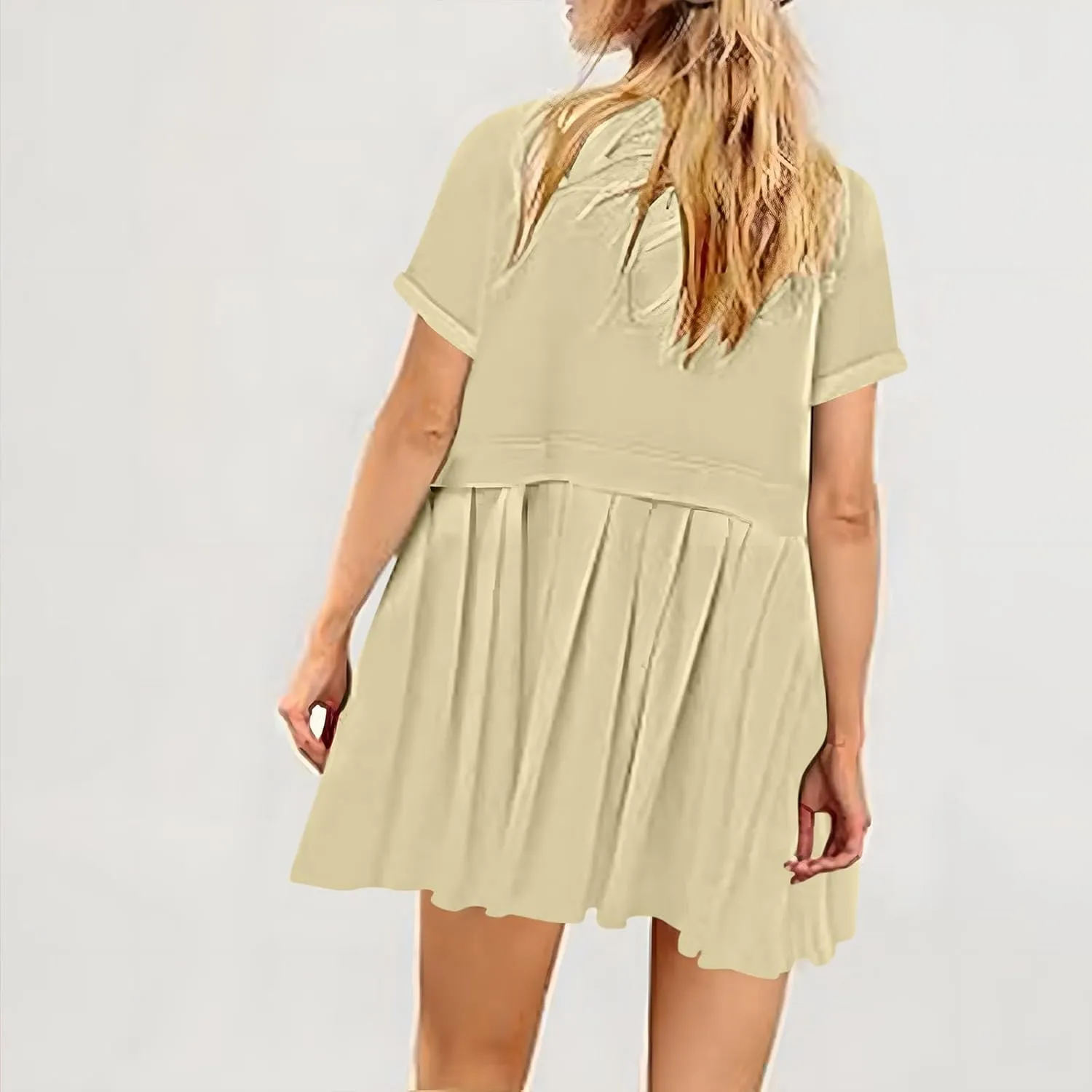 Summer Dresses for Women Oversized Sweatshirts Dress Mini Boho Tennis Dress Ruffle Babydoll Dresses 2024, Small