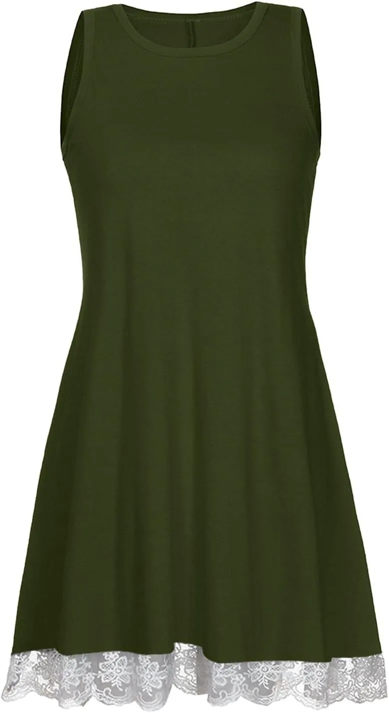 Sundresses for Women 2025 Summer Sleeveless Beach Vacation Tank Dresses Flowy Swimsuit Coverup with with Pockets