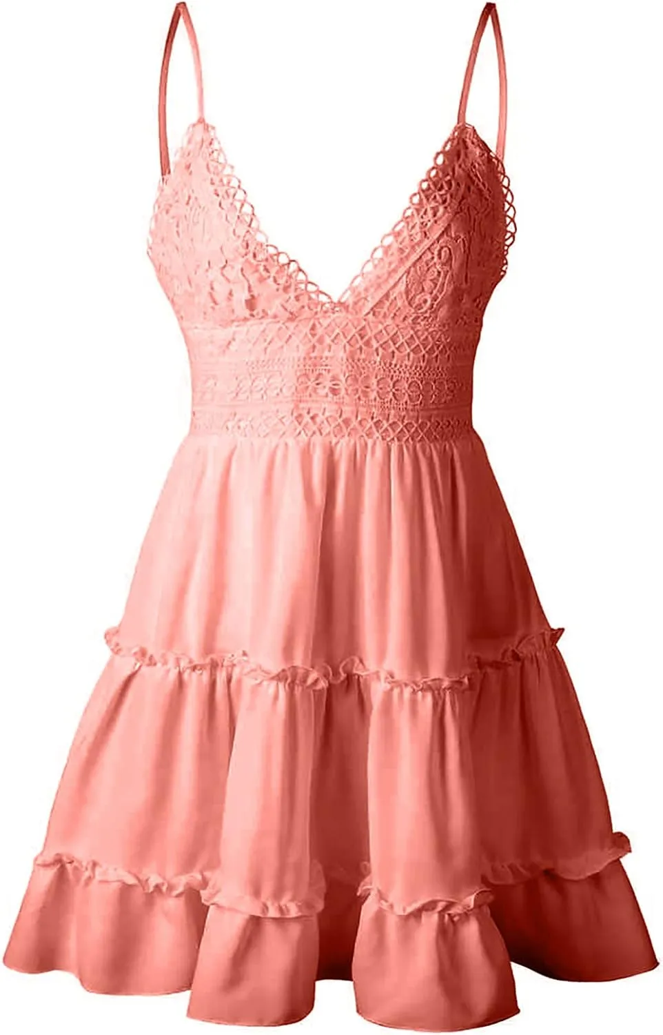 Sundresses for Women,2024 Summer Elegant Sexy Bodycon V Neck Spaghetti Strap Mini Party Dress,Flowy Vacation Dress