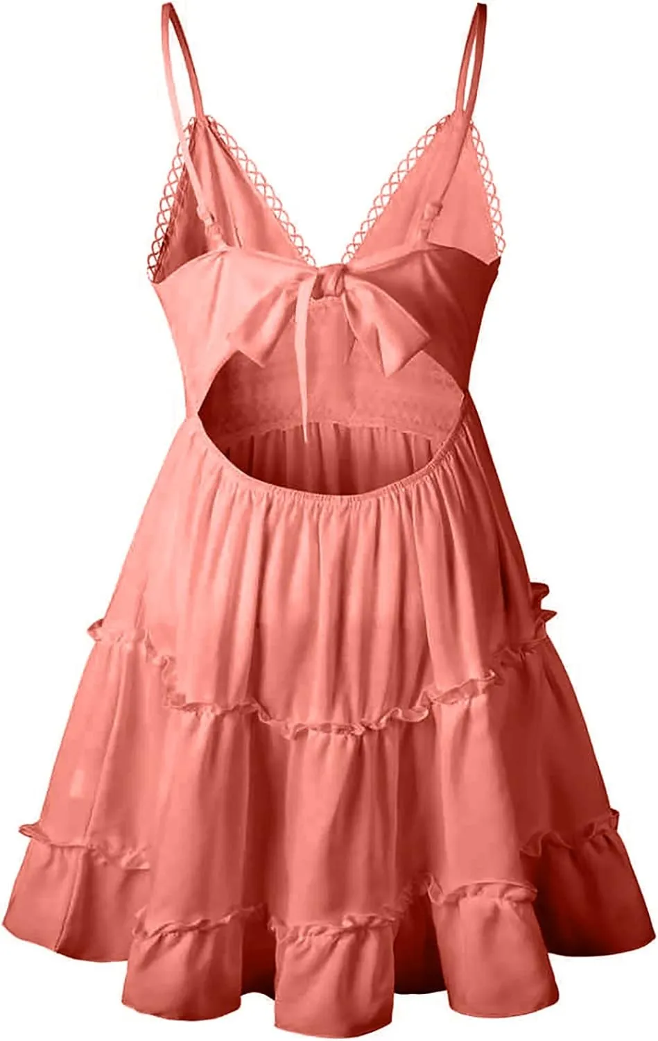 Sundresses for Women,2024 Summer Elegant Sexy Bodycon V Neck Spaghetti Strap Mini Party Dress,Flowy Vacation Dress