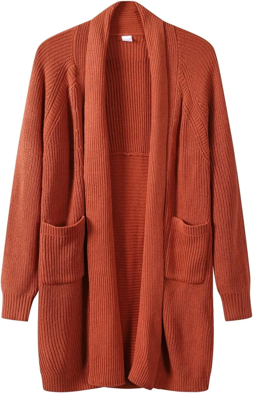 SuperPrity Cardigan Sweaters for Women Fashion 2024 Casual Open Front Knit Coat Long Sleeve Coatigan Jackets Fall Outwear