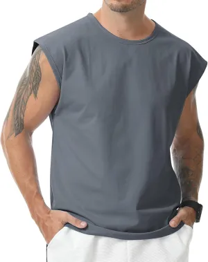Surenow Men's Workout Tank Tops Athletic Sleeveless T-Shirt Sport Muscle Tank Running Breathable Gym Muscle T-Shirt for Men
