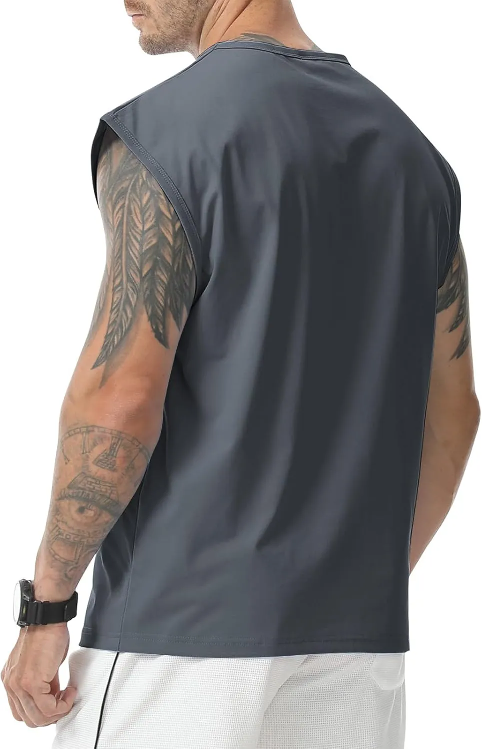 Surenow Men's Workout Tank Tops Athletic Sleeveless T-Shirt Sport Muscle Tank Running Breathable Gym Muscle T-Shirt for Men