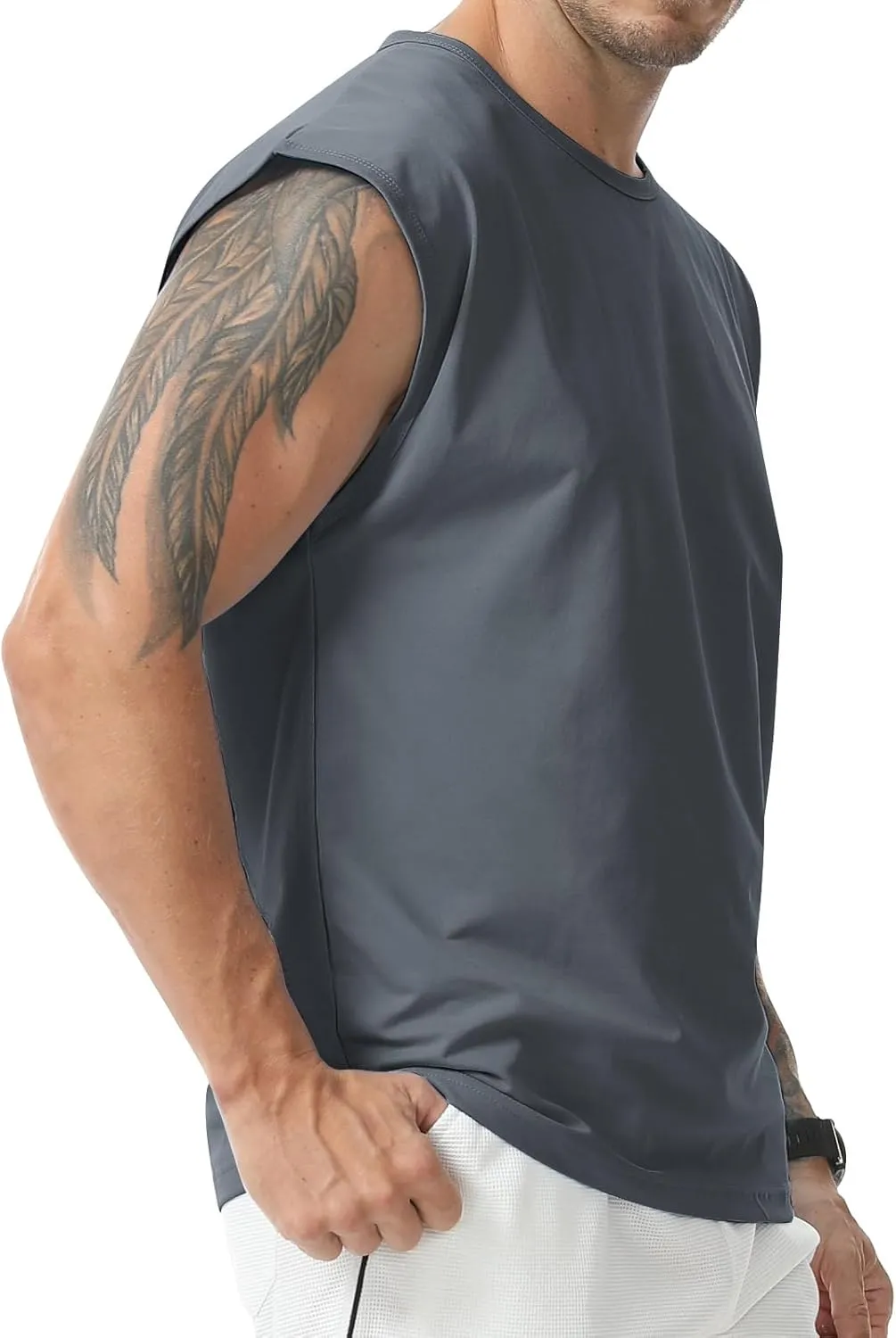 Surenow Men's Workout Tank Tops Athletic Sleeveless T-Shirt Sport Muscle Tank Running Breathable Gym Muscle T-Shirt for Men