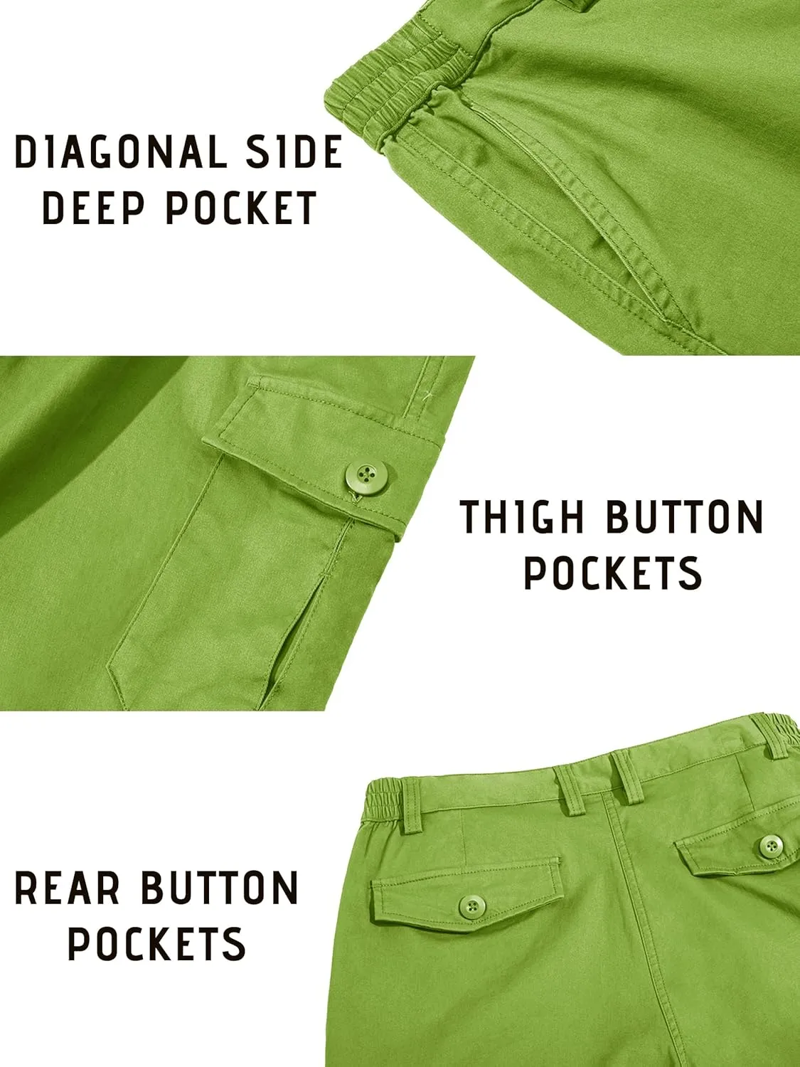 TACVASEN Men's Cargo Shorts Golf Elastic Waist Short for Men Cotton Hiking Shorts Stretchy Workout Short with Pockets